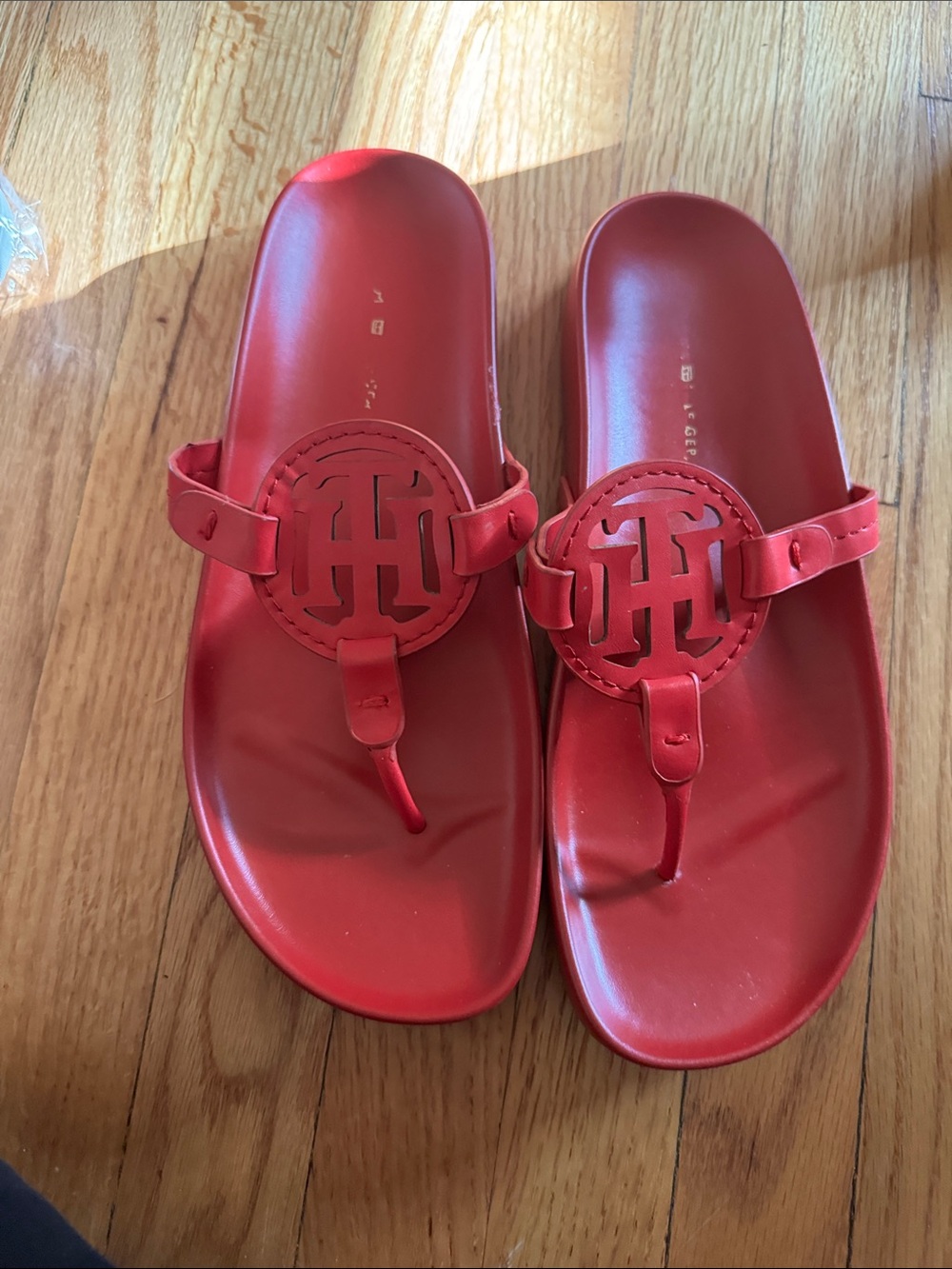 Tommy Hilfiger Red Logo Slide Sandals
